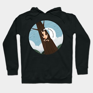 cute scaredy cat illustration Hoodie